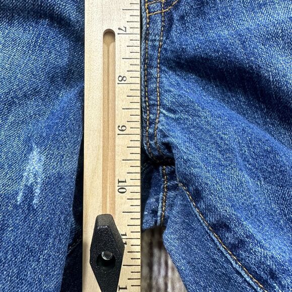 Gianni Bini Jeans‎ Womens Large Blue Distressed Straight Fit Denim Pants - Picture 12 of 14